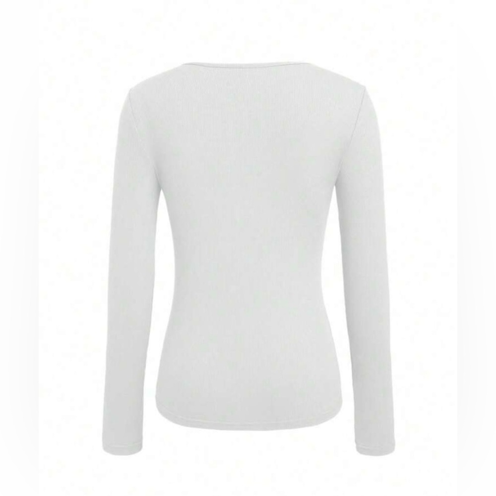 White Cut-Out Long Sleeve Top - Picture 2 of 5